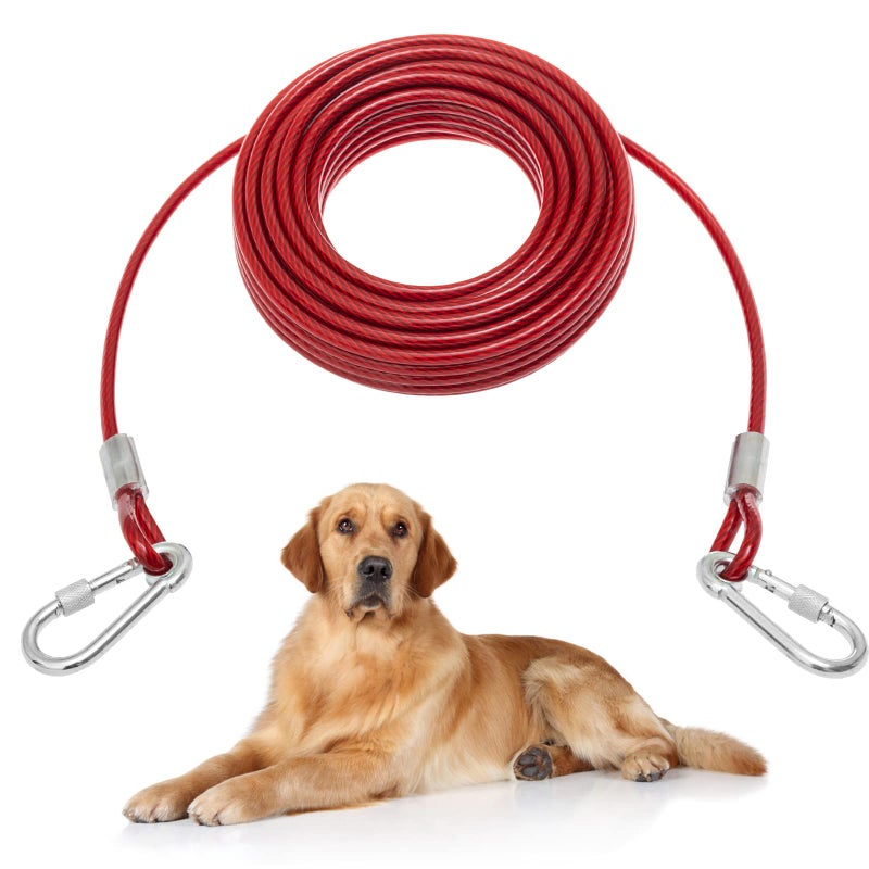 KOOLTAIL Dog Tie Out Cable 50 Feet - Dog Leash for Outdoor Camping Yard Training Heavy Duty Tie-Out Cable for Medium Large Dogs Up to 100 Pounds - Image 1